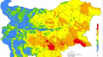 екстремален индекс пожароопасност сила територии пет области страната