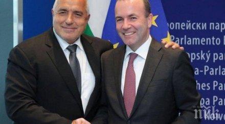 манфред вебер подкрепа борисов редовните избори март решат българия правителството напреднало доближава еврото шенген