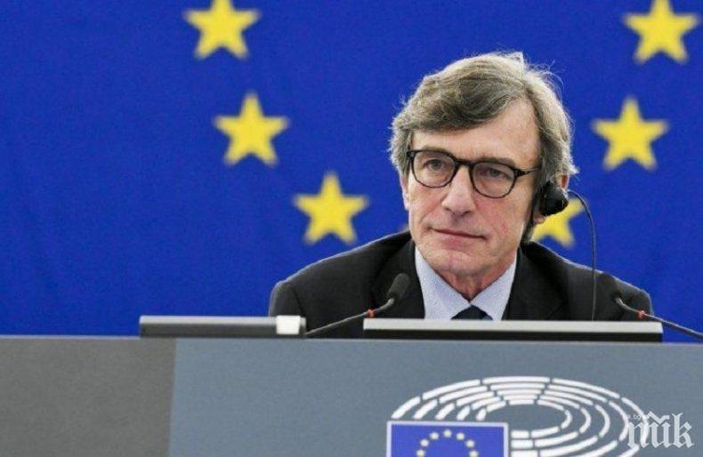 Председателят на Европарламента Давид Сасоли е под карантина