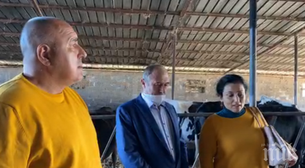 първо пик борисов посети голяма кравеферма съобщи фермери получават стотици милиони помощ държавата обновена