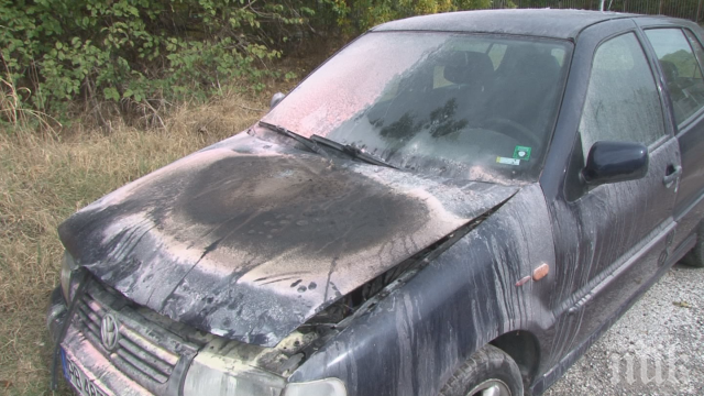 Автомобил пламна като факла на метри от пловдивска бензиностанция