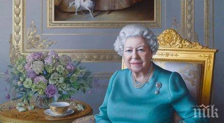 кралицата наконти диаманти сапфири нов официален портрет снимки