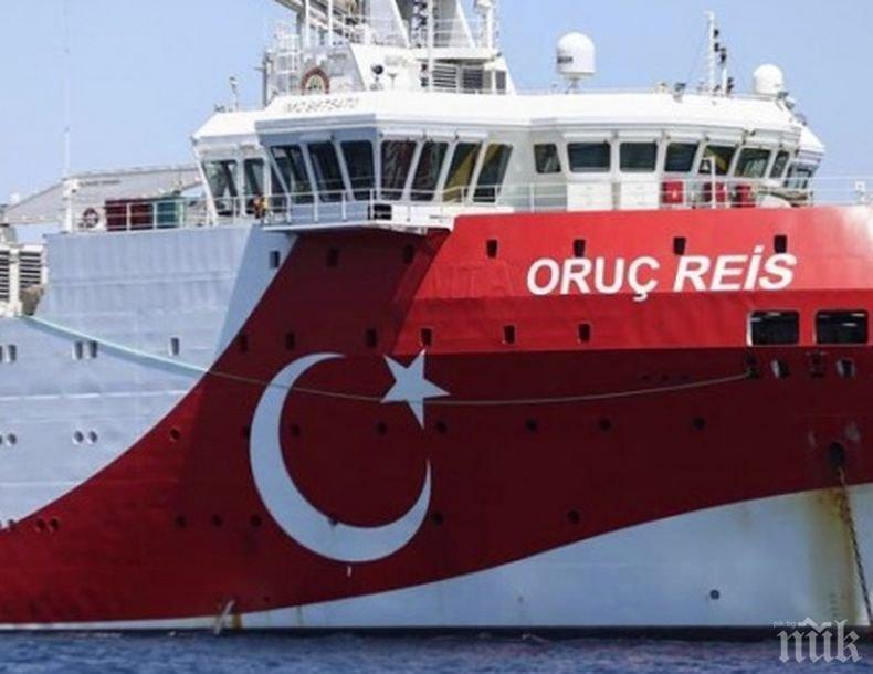 Турция удължава престоя на кораба Оруч Рейс в Източното Средиземноморие
