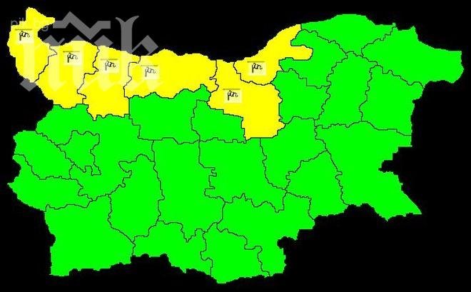 Жълт код за силен вятър в Северна България утре
