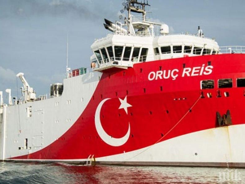 Турция удължи проучвателната мисия на „Оруч Рейс“ в оспорваните води на Източното Средиземноморие