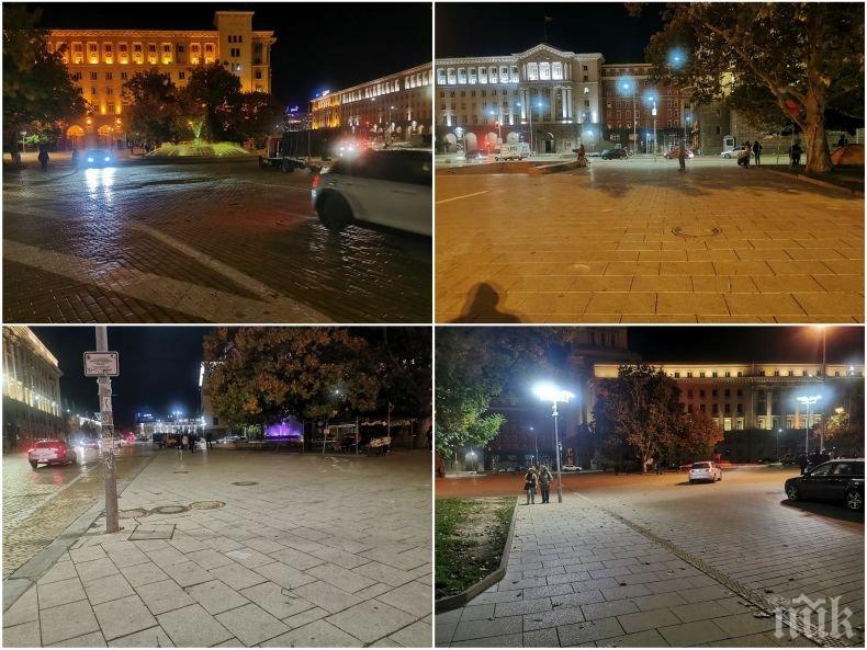 Площадът напълно празен - метежниците се наиграха, изпозаразиха София и се скриха (СНИМКИ)