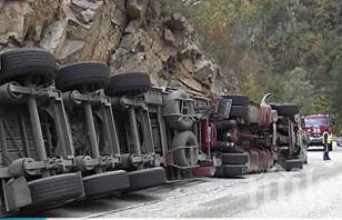 Мъртвопиян тираджия от Беларус катастрофира в Лом