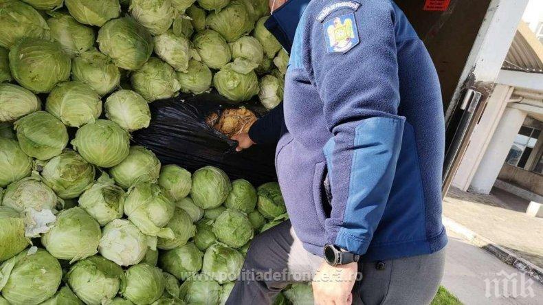 На Дунав мост“ откриха 9 тона нелегален тютюн скрит между зелки