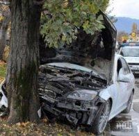 ТРАГЕДИЯ НА ПЪТЯ: Неправоспособен шофьор заби колата си в дърво и загина