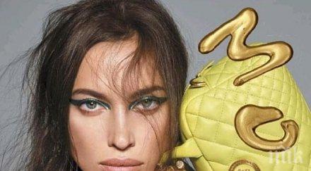 ирина шейк изпъна версаче снимка