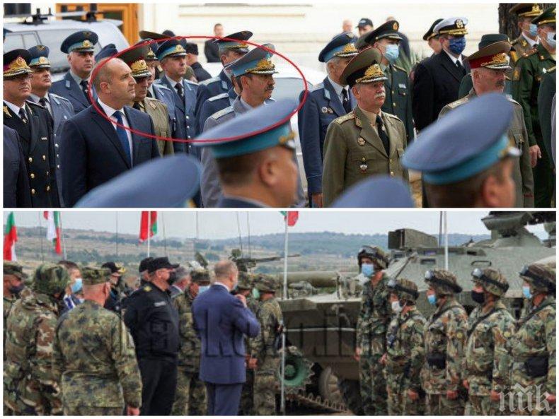 Румен Радев с нова публична акция насред заразата - рискува здравето на армията и в София