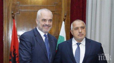 първо пик борисов проведе телефонен разговор еди рама българия твърдо подкрепя албания пътя европейското семейство