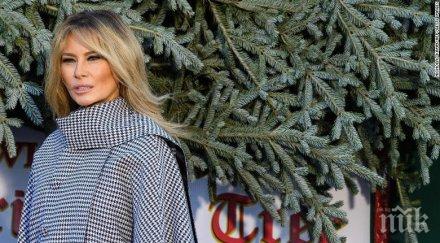 мелания тръмп посрещна коледната елха белия дом сама видео