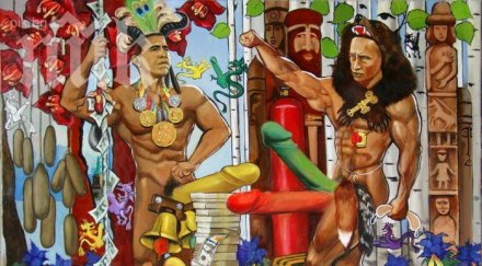 обама путин мерят членовете снимка