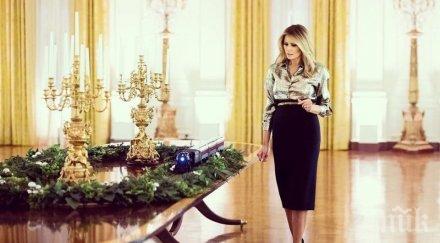 мелания тръмп блесна сред украсата белия дом обра овациите американците видео снимки