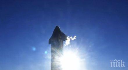 тестовете прототипа космическия кораб starship тексас приключиха взрив видео