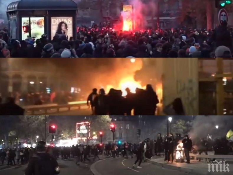 Отново напрежение в Париж, над 100 души са арестувани