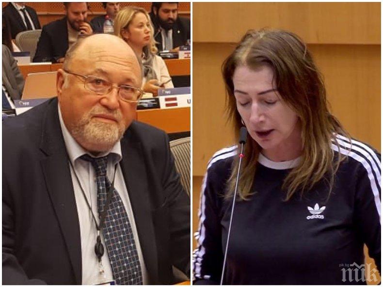 Александър Йорданов осмя карикатурата Клеър Дейли: Да се появиш в Европарламента по фитнес екип е върхът на лявата „култура“. Разпознах българското „протестърско“ влияние 