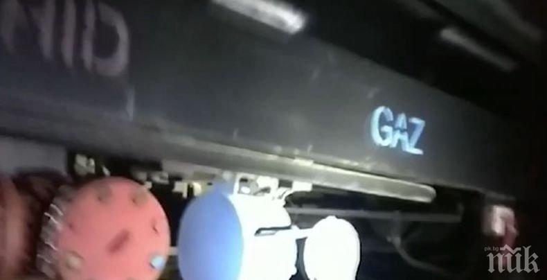 НА КОСЪМ ОТ ТРАГЕДИЯ!  Спряха теч на газ от композиция с 16 цистерни в Русенско