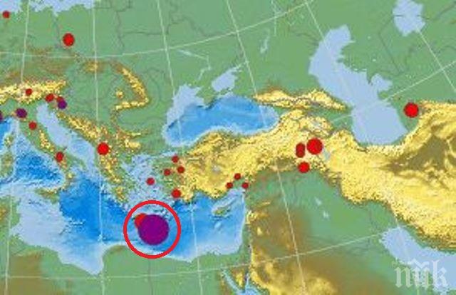 Земетресение с магнитуд 4,4 по Рихтер разлюля Крит