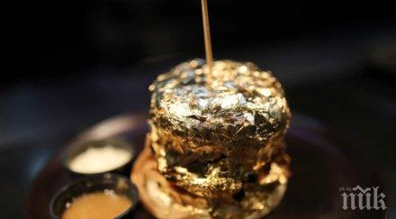 колумбия привличат клиенти пандемията обвит каратово златно фолио хамбургер