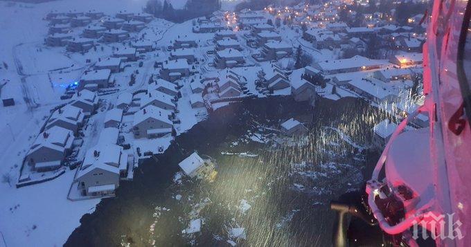 Огромно свлачище погълна къщи в Норвегия, десетки хора са в неизвестност (СНИМКИ/ВИДЕО)