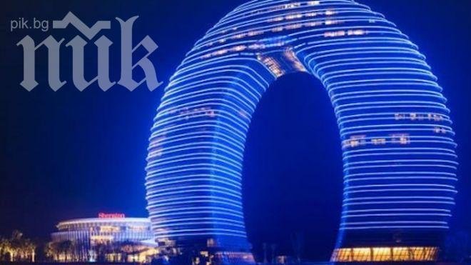 Уникално! Построиха хотел като поничка близо до Шанхай