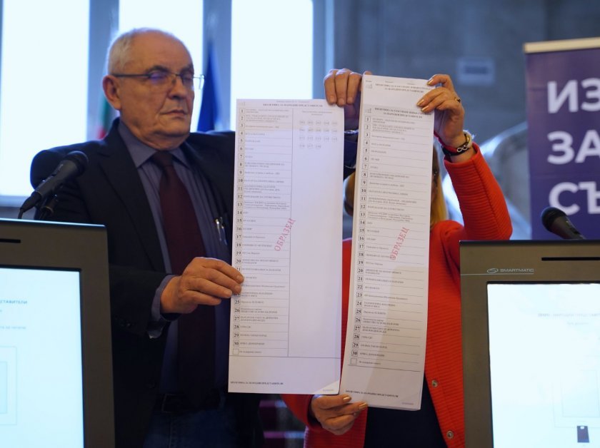 ЦИК показа бюлетината за редовните парламентарни избори на 4 април