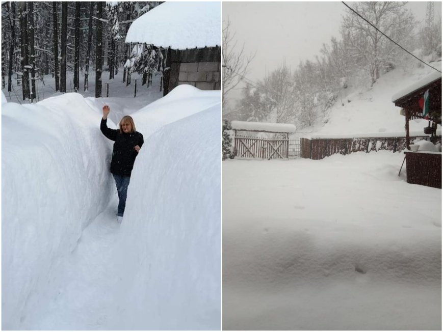Такъв сняг не е имало от десетилетия! Вижте как излизат от домовете си в село край Своге - преспите са над метър (СНИМКИ)