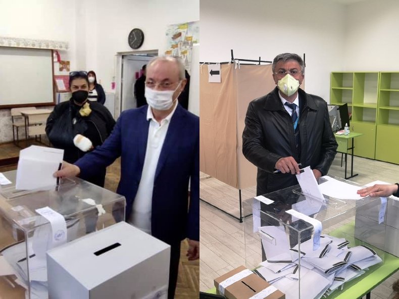 Лидерите на ДПС Доган и Карадайъ гласуваха с хартиени бюлетини (СНИМКИ)