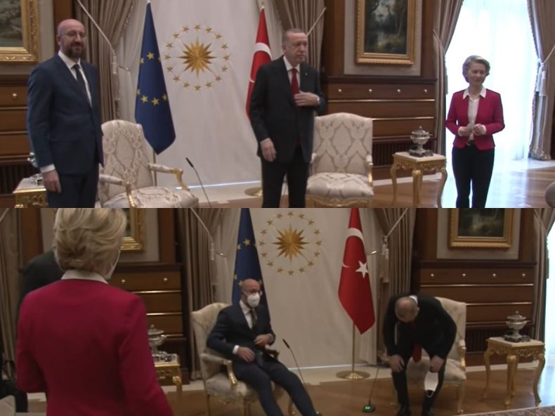 Ердоган остави без стол Урcулa фoн дeр Лaйeн, настани до себе си само Шарл Мишел (ВИДЕО)