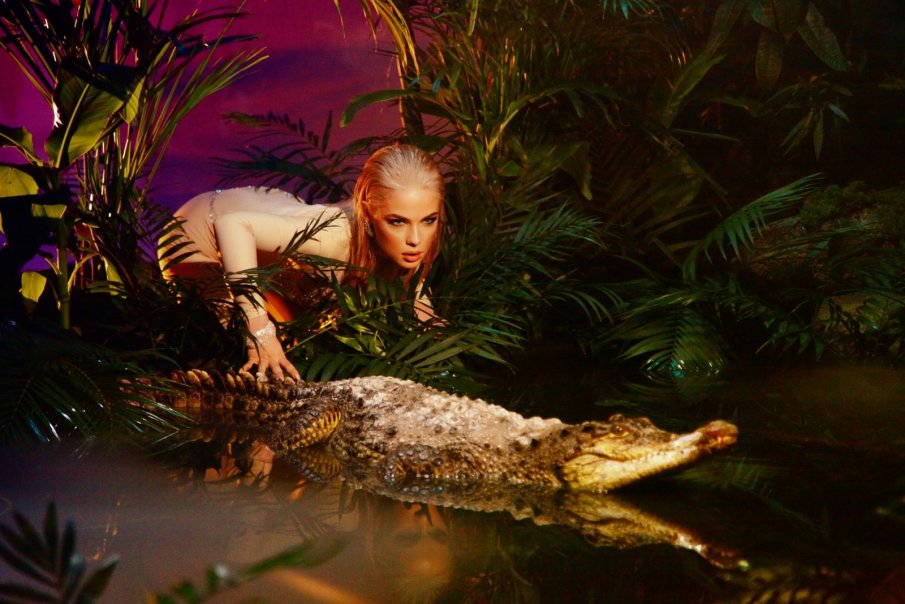 УЖАС: Ивета в езеро с истински алигатор (ВИДЕО)