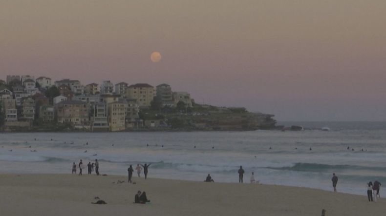 Розова Супер Луна озари небето над Сидни