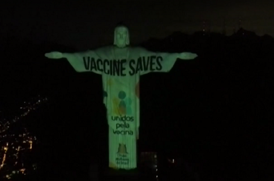 Прожектираха послание върху статуята на Христос Спасителя в Рио