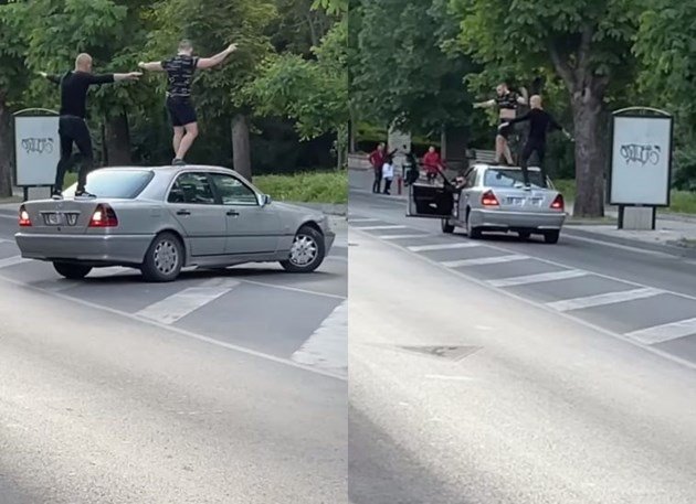 ПОТРЕС: Абитуриенти мятат кючеци върху кола