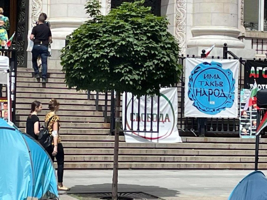 ЕКШЪН ПРЕД СЪДЕБНАТА ПАЛАТА: Пиян протестър нападна граждани посред бял ден