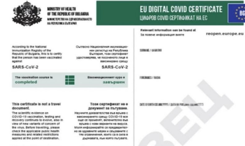 Близо 1 млн. са генерираните COVID сертификати за месец