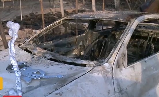 Пожар изпепели автомобил и няколко постройки край Благоевград