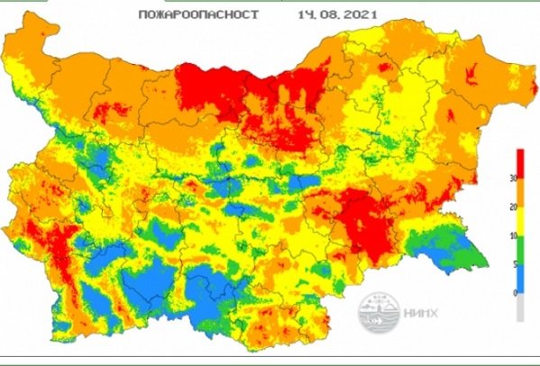 ВНИМАНИЕ! Екстремален индекс за пожароопасност за 18 области в страната