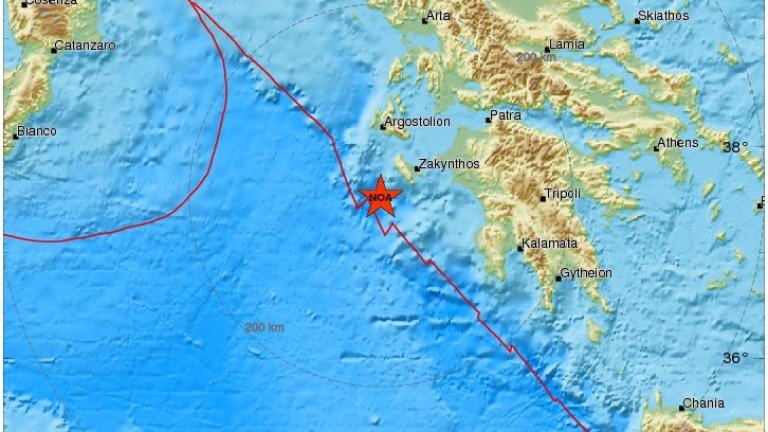 Земетресение с магнитуд от 4,2 по Рихтер люшна морето край остров Закинтос