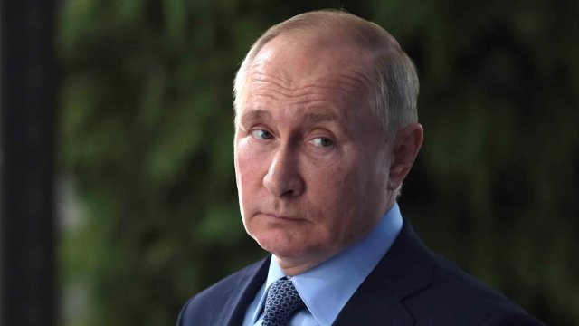 Президентът на Русия Владимир Путин, който се включи онлайн в