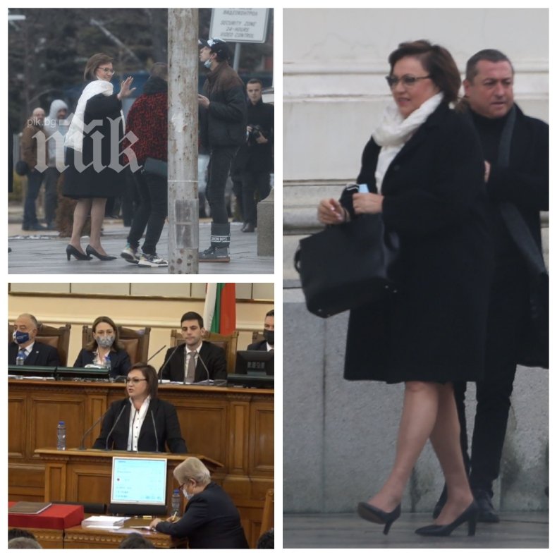ХИТ КРАЙ ПАРЛАМЕНТА: Ловци на автографи преследват Корнелия Нинова. И охраната от министри не я спаси от напористите колекционери (ПАПАРАШКИ СНИМКИ)