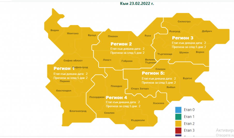 ДОБРИ НОВИНИ: Цялата COVID карта стана жълта