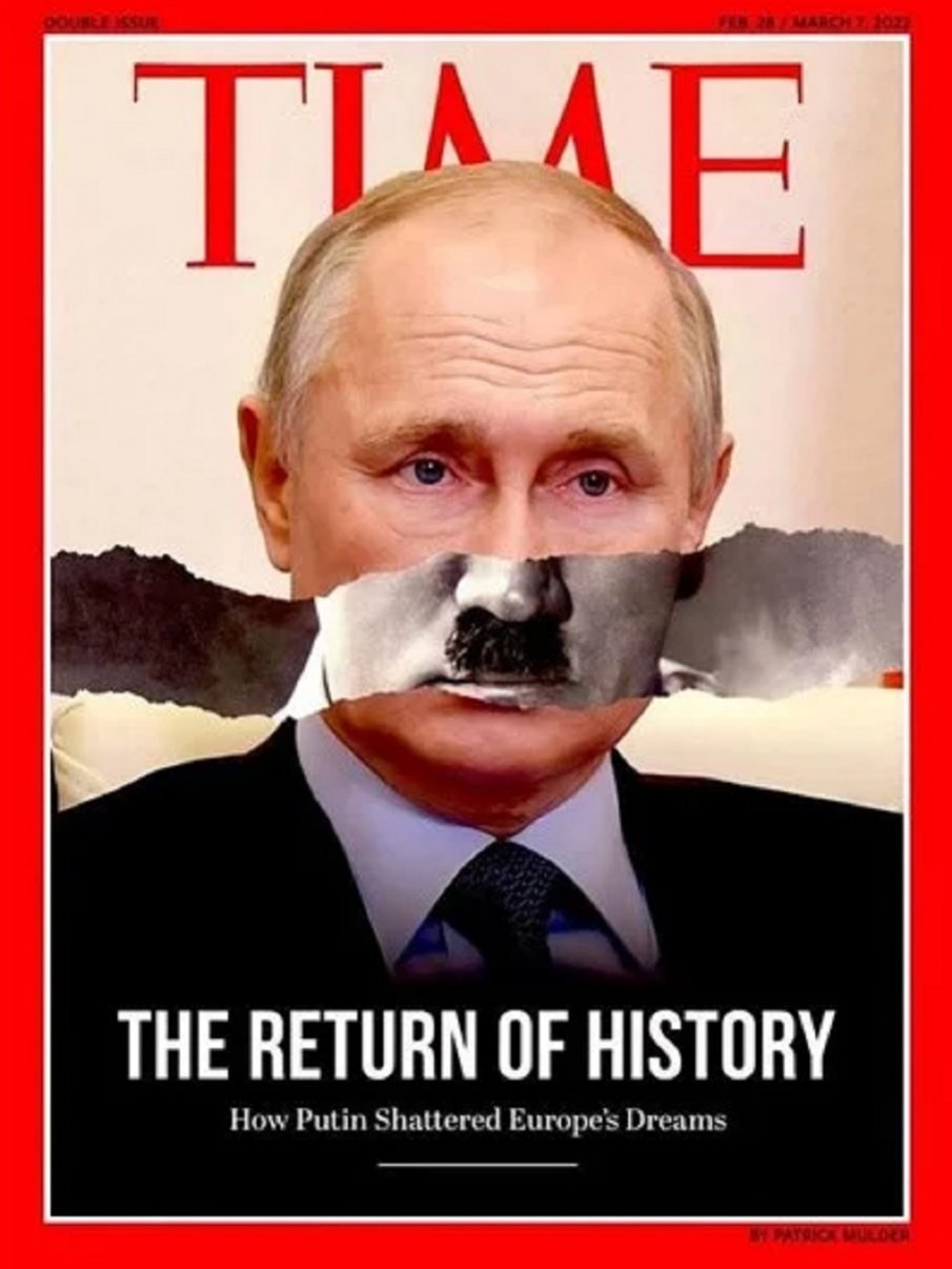 Тайм залепи на Путин мустака на Хитлер