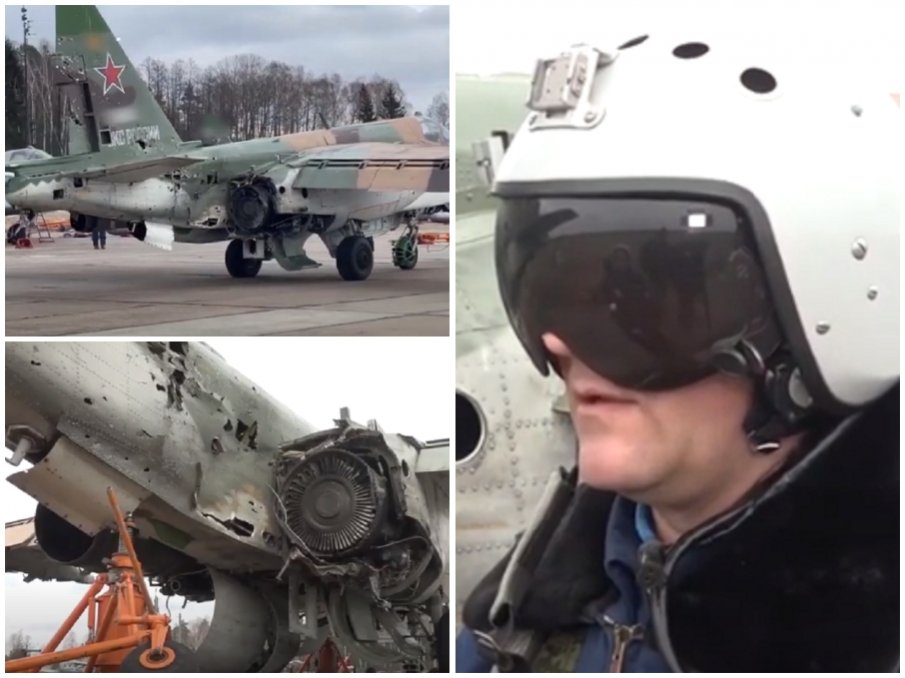 ХЛАДНОКРЪВИЕ: Пилот на Су-25 успя да приземи самолета след попадение от украинска ракета (ВИДЕО)