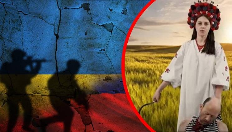 В СТИЛ ИСЛЯМСКА ДЪРЖАВА: Украинка преряза гърлото на мъж в антируски клип (ВИДЕО 18+)