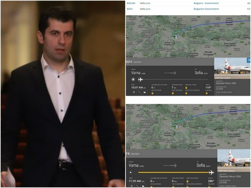 ОГРОМЕН ГАФ! Излагацията на Кирил Петков няма край - премиерът не е летял с моряците, а вдигнал и втория Фалкон до Варна, за да слезе като главна стюардеса с тях