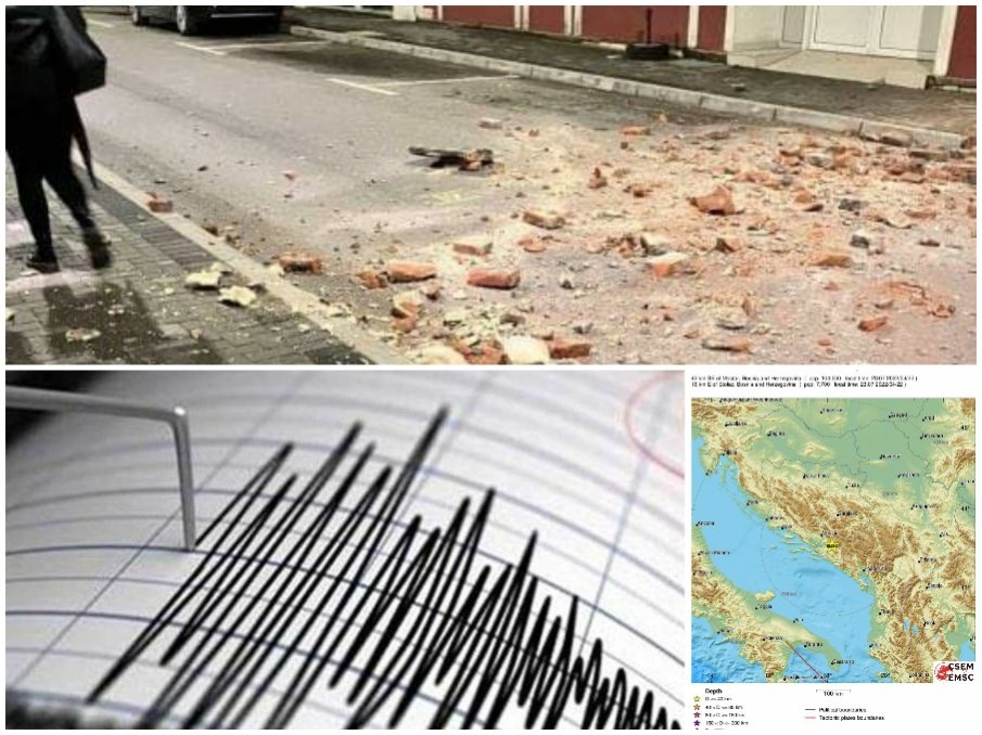 ИЗВЪНРЕДНО: Силен трус разлюля Босна - има разрушения и загинал (КАРТА/СНИМКИ)