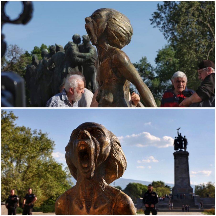 Мрежата гърми за скандална скулптура срещу Паметника на съветската армия: Нещо от беса на Азов е избило в нея! Слава на It/То. Тръпки да те побият