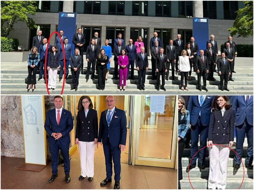 НОВ МОДЕН ГАФ НА КАБИНЕТА КИРО: Теодора Генчовска смая колегите си от НАТО с провиснал бял панталон (СНИМКИ)